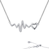 Lafonn Heart & Heartbeat Necklace - N0162CLP20 photo