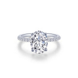 Lafonn Platinum Oval Solitaire Engagement Ring - R0482CLP06 photo