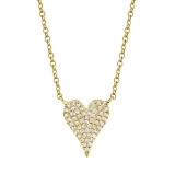 Shy Creation 14k Yellow Gold Diamond Pave Heart Necklace - SC55006926 photo