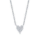 Shy Creation 14k White Gold Diamond Pave Heart Necklace - SC55006732 photo