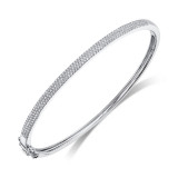 Shy Creation 14k White Gold Bangle Bracelet - SC55002255ZS photo 2