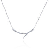 Gabriel & Co. 14k White Gold Kaslique Diamond Bar Necklace - NK5569W45JJ photo