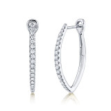 Shy Creation 14k White Gold Diamond Hoop Earrings - SC22005493 photo