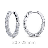 Lafonn 4.4 CTW Oval Hoop Earrings - E0359CLP00 photo