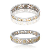 Roman & Jules Three Tone 18k Gold Diamond Bangles - KB3005WYR-18K photo 4