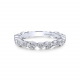 Gabriel & Co. 14k White Gold Diamond Stackable Ladies' Ring photo