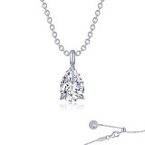 Lafonn Platinum Pear-Shaped Solitaire Necklace - P0273CLP20 photo