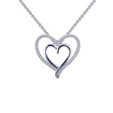 Lafonn Double-Heart Pendant Necklace - P0150CLP18 photo