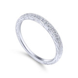 Gabriel & Co. 14k White Gold Victorian Diamond Wedding Band - WB11827R4W44JJ photo 3