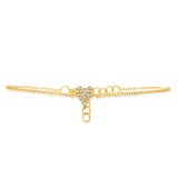 Shy Creation 14k Yellow Gold Diamond Pave Heart Bracelet - SC55007634 photo