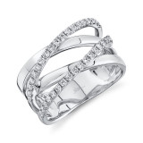 Shy Creation 14k White Gold Diamond Bridge Ring - SC55019236 photo