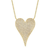 Shy Creation 14k Yellow Gold Diamond Heart Necklace - SC55002485 photo