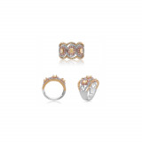 Roman & Jules 18k Tri Tone Gold Yellow, White and Pink Diamond Band - KR5679-1 photo