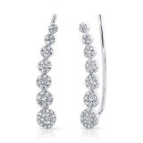 Shy Creation 14k White Gold Diamond Ear Crawler Earrings - SC55002407 photo