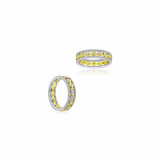 Roman & Jules 18k Two Tone Gold Yellow and White Diamond Band - KR2379WY-FY-18K photo