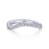 Gabriel & Co. 14k White Gold Contemporary Curved Wedding Band - WB14465R4W44JJ photo