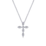 Gabriel & Co. 14k White Gold Faith Diamond Religious Cross Necklace - NK2210W45JJ photo