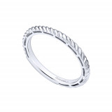 Gabriel & Co. 14k White Gold Twisted Rope Stackable Ring photo 3