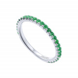 Gabriel & Co. 14k White Gold Emerald Stackable Diamond Ring photo 3