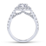 Gabriel & Co. 14k White Gold Entwined Halo Engagement Ring - ER12657R4W44JJ photo 2