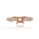 Roman & Jules 14k Rose Gold Overlapping Engagement Ring - ur1728-4 photo