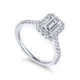 Gabriel & Co. 14k White Gold Contemporary Halo Engagement Ring - ER7840W44JJ photo 3
