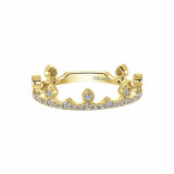 Gabriel & Co. 14k Yellow Gold Diamond Stackable Ladies' Ring photo