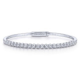 Gabriel & Co. 14k White Gold Demure Diamond Bangle Bracelet - BG3975-65W45JJ photo