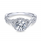 Gabriel & Co. 14k White Gold Contemporary Criss Cross Engagement Ring - ER7543W44JJ photo