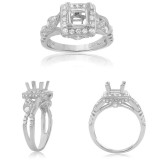 Roman & Jules 14k White Gold Split Shank Engagement Ring - 1131-1 photo 2