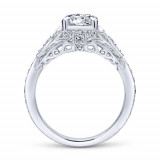 Gabriel & Co. 14k White Gold Victorian Halo Engagement Ring - ER12580R4W44JJ photo 2