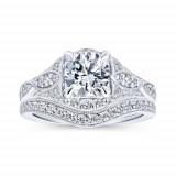 Gabriel & Co. 14k White Gold Victorian Halo Engagement Ring - ER12580R4W44JJ photo 4