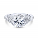 Gabriel & Co. 14k White Gold Victorian Halo Engagement Ring - ER12580R4W44JJ photo