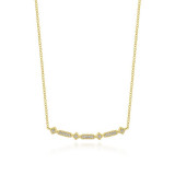Gabriel & Co. 14k Yellow Gold Art Moderne Diamond Bar Necklace - NK5732Y45JJ photo