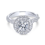 Gabriel & Co. 14k White Gold Embrace Double Halo Engagement Ring - ER13893R3W44JJ photo