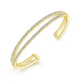 Gabriel & Co. 14k Yellow Gold Demure Diamond Bangle Bracelet - BG4008-65Y45JJ photo 2