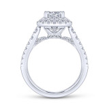 Gabriel & Co. 14k White Gold Rosette Double Halo Engagement Ring - ER13866E4W44JJ photo 2