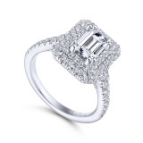 Gabriel & Co. 14k White Gold Rosette Double Halo Engagement Ring - ER13866E4W44JJ photo 3