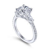 Gabriel & Co. 14k White Gold Contemporary 3 Stone Engagement Ring - ER14796R8W44JJ photo 3