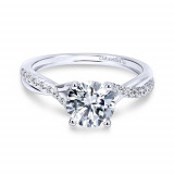 Gabriel & Co. 14k White Gold Contemporary Twisted Engagement Ring - ER11794R3W44JJ photo