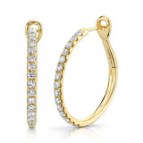 Shy Creation 14k Yellow Gold Diamond Hoop Earrings - SC22005540 photo