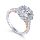 Gabriel & Co. 14k Two Tone Gold Embrace Double Halo Engagement Ring - ER13915R3T44JJ photo 3