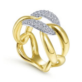 Gabriel & Co. 14k Two Tone Gold Contemporary Diamond Ring - LR51527M45JJ photo 3