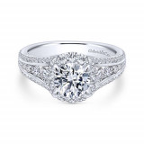 Gabriel & Co. 14k White Gold Entwined Halo Engagement Ring - ER12610R4W44JJ photo