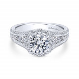 Gabriel & Co. 14k White Gold Entwined Halo Engagement Ring - ER12610R4W44JJ photo