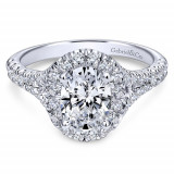 Gabriel & Co. 14k White Gold Contemporary Halo Engagement Ring - ER10291W44JJ photo