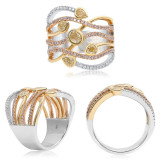 Roman & Jules Three Tone 18k Gold Diamond Ring - FR251WRY-18K photo 3