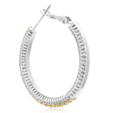 Roman & Jules Two Tone 18k Gold Diamond Hoops - 1072-3 photo 3