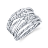 Shy Creation 14k White Gold Diamond Bridge Ring - SC55005590 photo