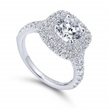Gabriel & Co. 14k White Gold Entwined Double Halo Engagement Ring - ER12675R4W44JJ photo 3